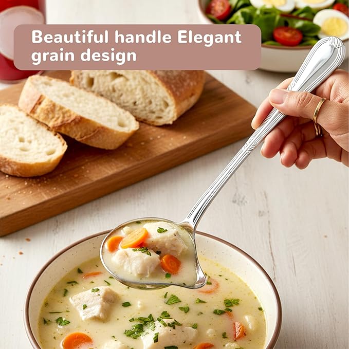 2 Pcs Gravy Ladle with Pour Spout 7.8'' Stainless Steel Small Ladle Sauce Soup Spoon 1 Ounce Small Drizzle Ladles for Cooking Serving Canning