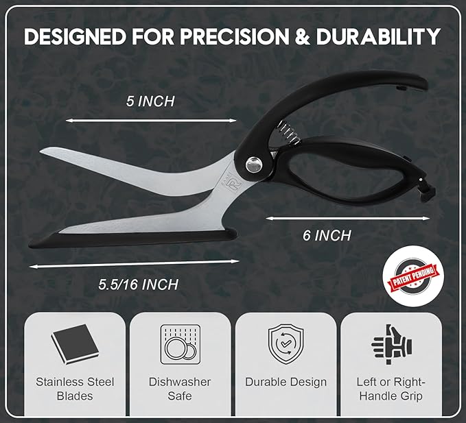 Pizza Scissors with Non Stick Slice Server. Sharp Pizza Cutting Without Topping Mess.Firm Grip, Food Grade Stainless Steel Pizza Cutter. Dishwasher Safe. 4 in 1 Kitchen Tool