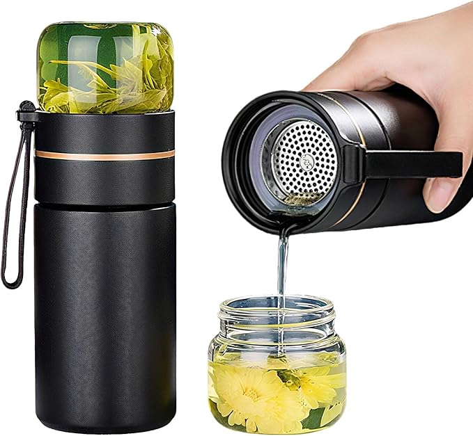 Glass Teapot With Infuser, Travel Tea Mug, Portable Loose Tea Infuser, Tea Cup With Infuser And Lid, Tea Mug With Infuser For Outdoor tea tumbler at Home
