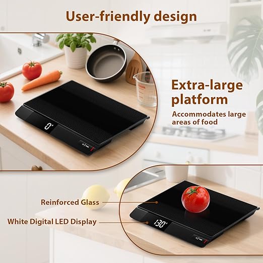 Digital Postal Scale with Backlit LCD, 15kg Grams/Oz/Lb/ML, Tare Function, Auto-Off, Large Platform for Mailing, Cooking, and Small Packages