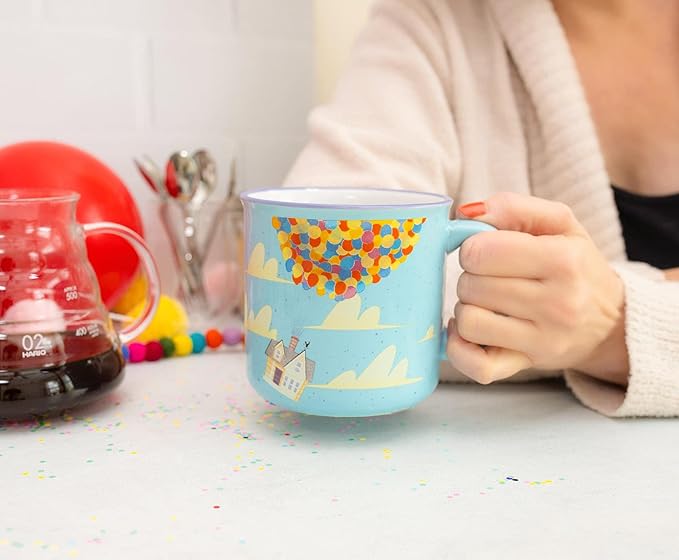 Disney Pixar UP Adventure Is Out There 20-Ounce Ceramic Camper Mug | BPA-Free Travel Coffee Cup For Espresso, Caffeine, Cocoa | Home & Kitchen Essentials, Cute Gifts and Collectibles