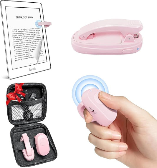 (1 Clip) Kindle Page Turner Remote Control,Finger Ring Rechargeable Pad Ereader Amazon Kindle Button Clicker,Kindle Scroller Paperwhite Scribe Oasis Android Tablets Reading Accessories Gifts