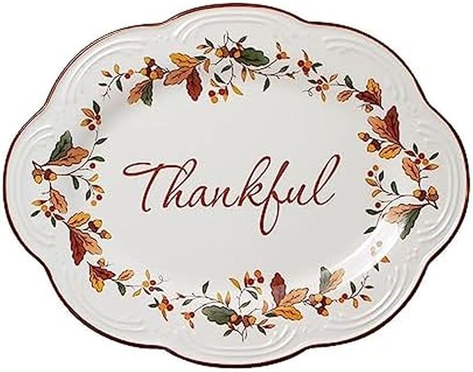 Pfaltzgraff Autumn Berry Small Oval Platter, 10.5 inches, Cream