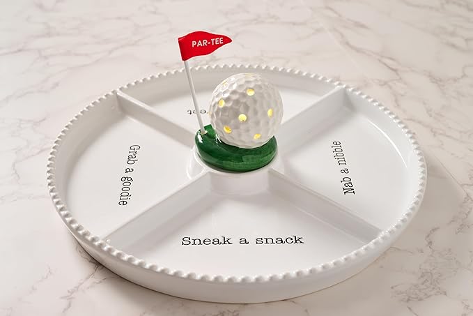 Mud Pie Circa Divided Tray, White, 12 1/4" dia | Base for Interchangable Platter Inserts