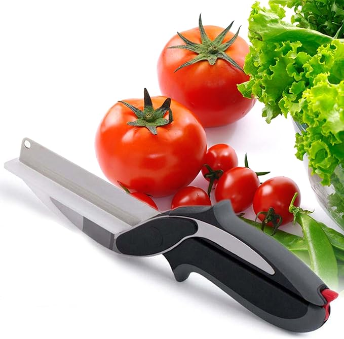 Separable Stainless Steel Barbecue Steak Cutting Shear Household Vegetable Scissors 2 In 1 Multi Kitchen Tool Fruit Knife