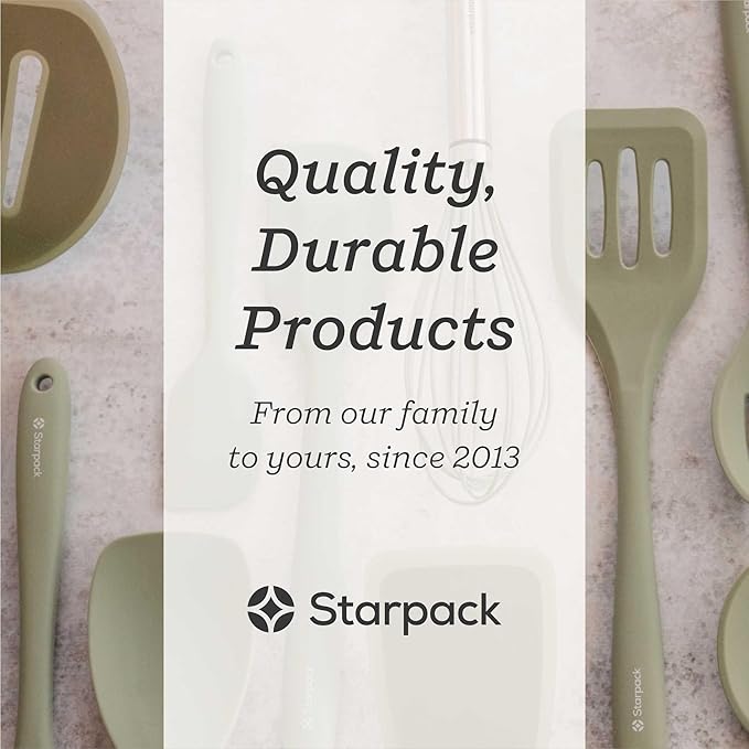 Starpack 'Ladle of Love' Premium Silicone Ladle - High Heat Resistant to 600F - Non Stick Silicone Spoon for Serving - LFGB Grade Rubber