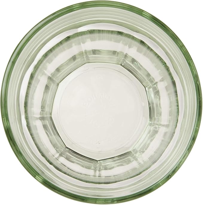 Bormioli Rocco Rock Bar 12.5 oz. Long Drink Stackable Tempered Beverage Glasses for Cold Drinks, Water, and Cocktails, Set of 6, Mint Green