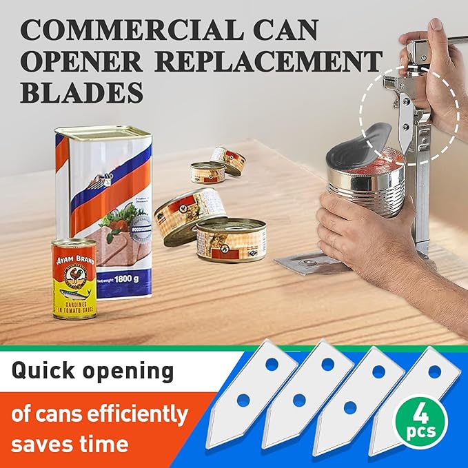 4 Pcs Commercial Can Opener Replacement Blades Compatible with Edlund #1 Can Opener, Easy to Replace
