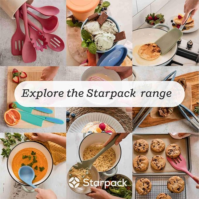 Starpack 'Ladle of Love' XL Premium Silicone Ladle Spoon - Soup High Heat Resistant to 600F - Kitchen Utensil for Serving, Non-Stick Cooking, LFGB Grade Rubber