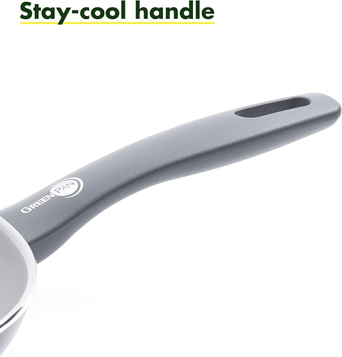 GreenPan Dover Healthy Ceramic Nonstick, 10" Frying Pan Skillet, PFAS-Free, Dishwasher Safe, Comfort Grip Handle, Grey