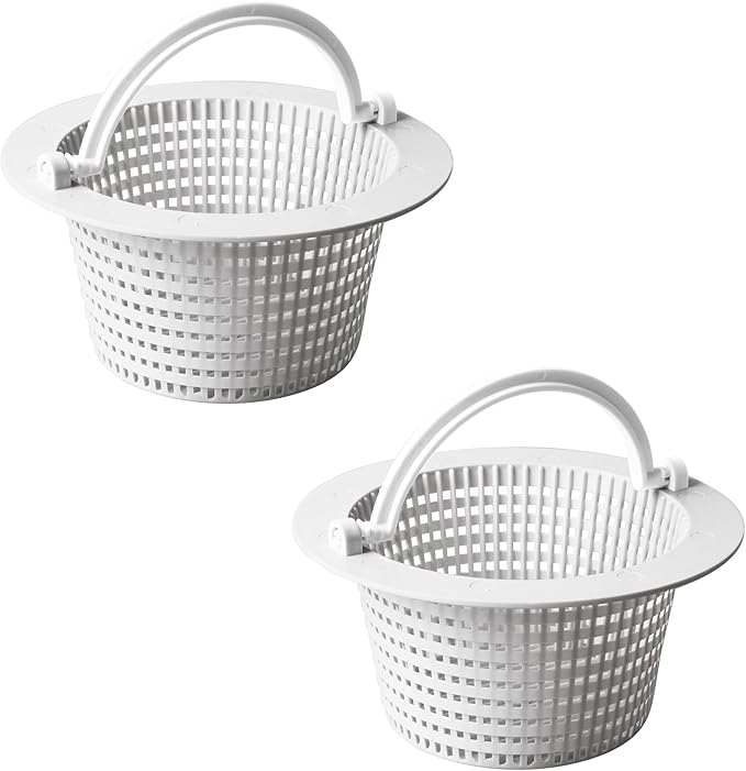 Above Ground Pool Thru-Wall Skimmer Baskets with Handles, Swimming Pool Replacement Baskets - Standard Small Thru-Wall Size -2 Pack