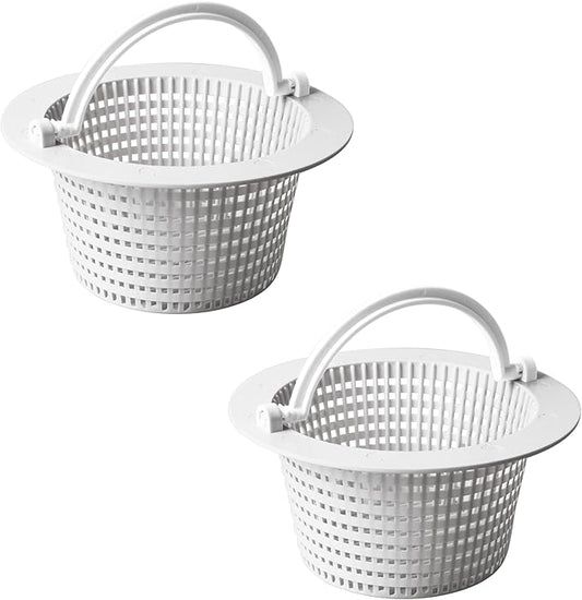 Above Ground Pool Thru-Wall Skimmer Baskets with Handles, Swimming Pool Replacement Baskets - Standard Small Thru-Wall Size -2 Pack