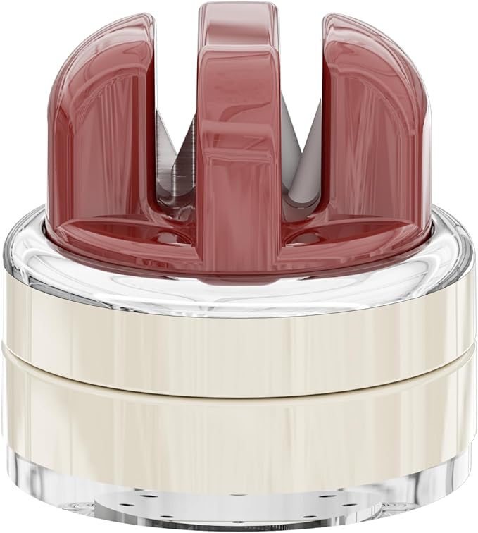 Kitchen Knife Sharpener with Suction base for Hands Free Pocket Knife Sharpeners,All-in-one Professional Knife and Tool Sharpener Suitable for: Kitchen Knives,Cleaver,Fruit Knives,Scissors(Red)