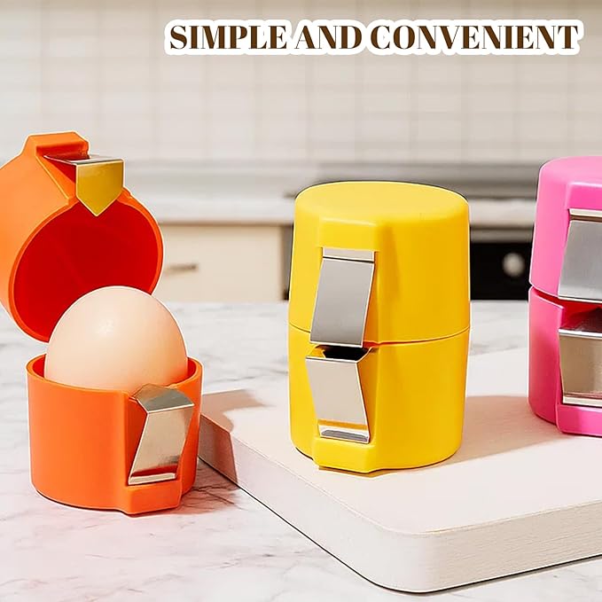 Egg Cracker, 6PCS Egg Shell Opener for Raw Eggs, Efficient Stainless Steel Egg Opener for Home Cooks and Baking Enthusiasts, 3 Colors