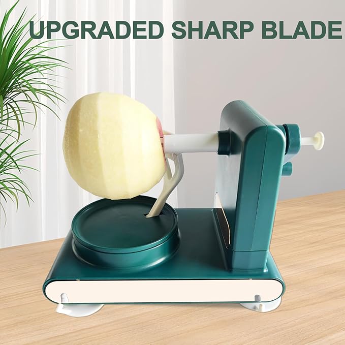 Apple Peeler, Slicer, and Corer Set – 8 Wedges Apple Slicer Corer，Stainless Steel Blades，Effortless Peeling for All Apples & pears (green)