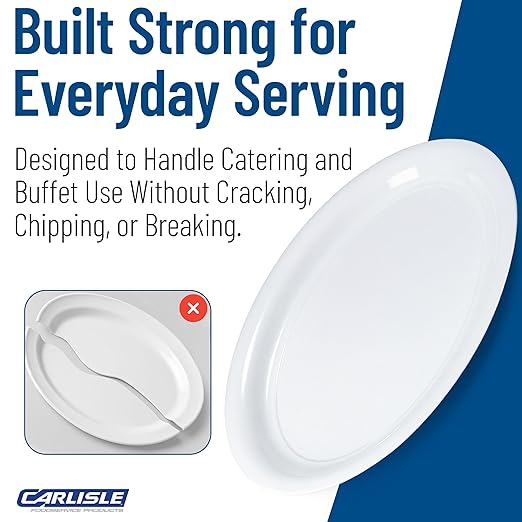 Carlisle FoodService Products Displayware Plastic Catering Platter 21" x 15" White