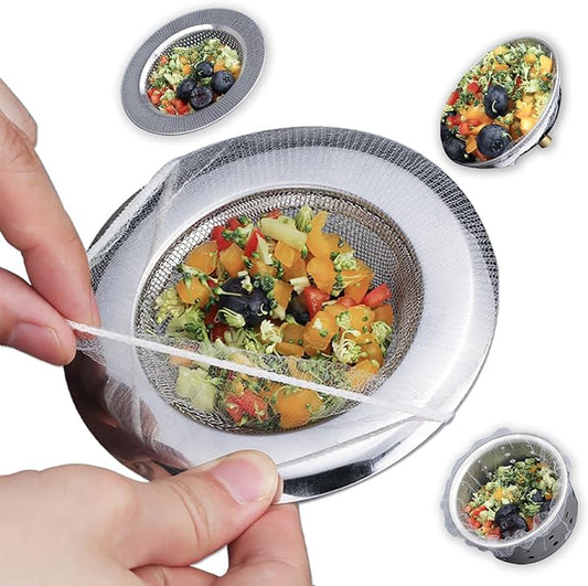 250 PCS Kitchen Disposable Mesh Sink Strainer Bag Fits Sink Strainer Elastic Anti-Clogging Sink Drain Strainer Collecting Kitchen Food Waste Garbage