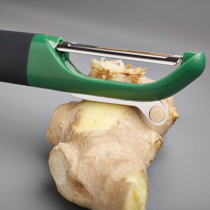 Joseph Joseph Multi-Peel Straight Peeler Easy Grip Handles Stainless Steel Blade for Kitchen Vegetable Fruit, Green