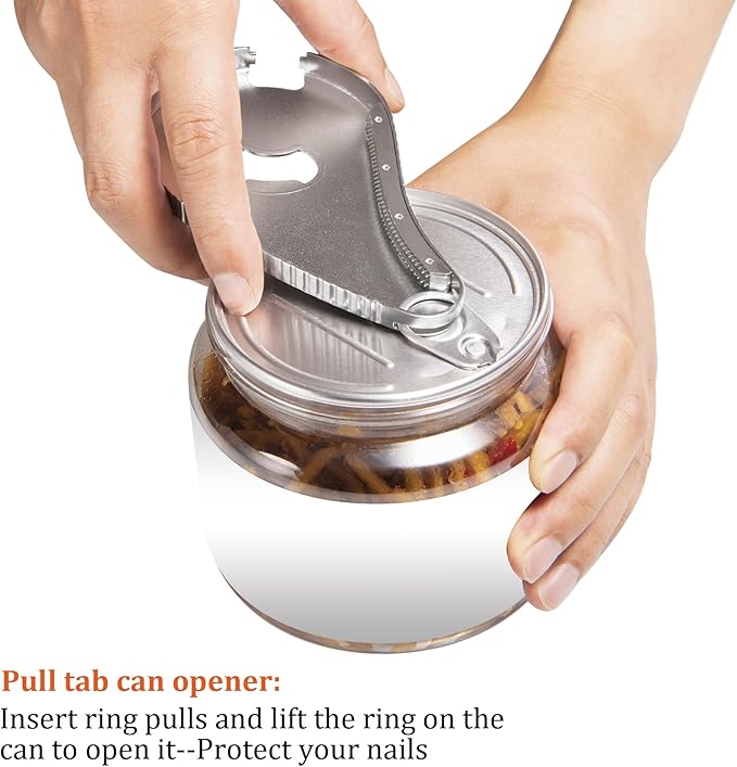 Jar Bottle Can Opener for Seniors Arthritis Weak Hands-Easy Twist Off Small Caps (0.6"-2.7"), Pop Top & Pull Tab Seals,Patent Unique Portable Multifunction Gadget for Elderly/Women/Men(Black)