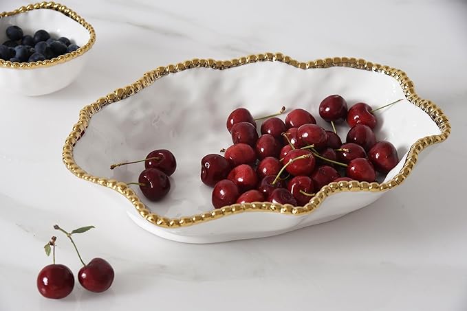 Pampa Bay Golden Salerno, Serving Bowl, 12" x 9" x 3"