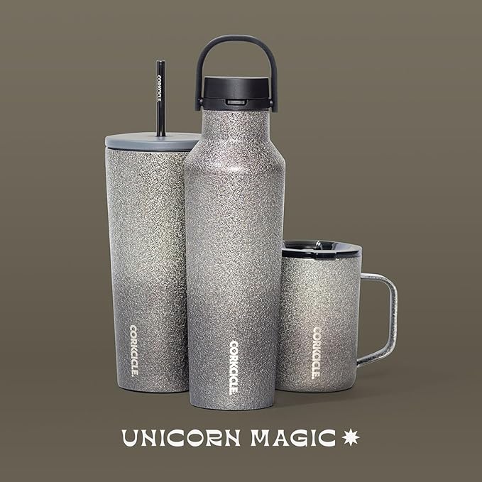 Corkcicle Cold Cup Insulated Tumbler with Straw - Keeps Drinks Cold for 12 Hours - Triple-Insulated Stainless Steel - Leak-Resistant Lid - Summer Drinkware Gift - 24 oz - Steel Shadow