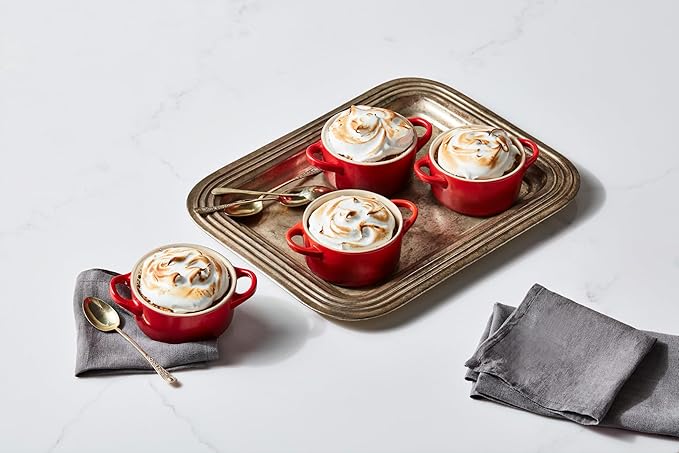 Le Creuset Stoneware Mini Round Cocotte, 8 oz., Olive (Pack of 6)