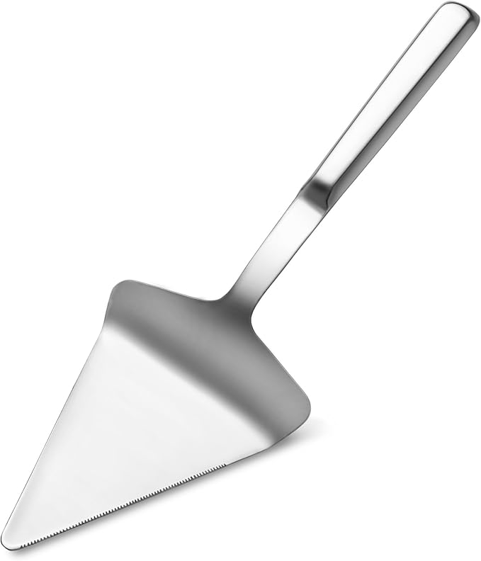 New Star Foodservice Hollow Handle Notched Serving Spoon (Silver, Wide Cake Server (12.25-Inch))