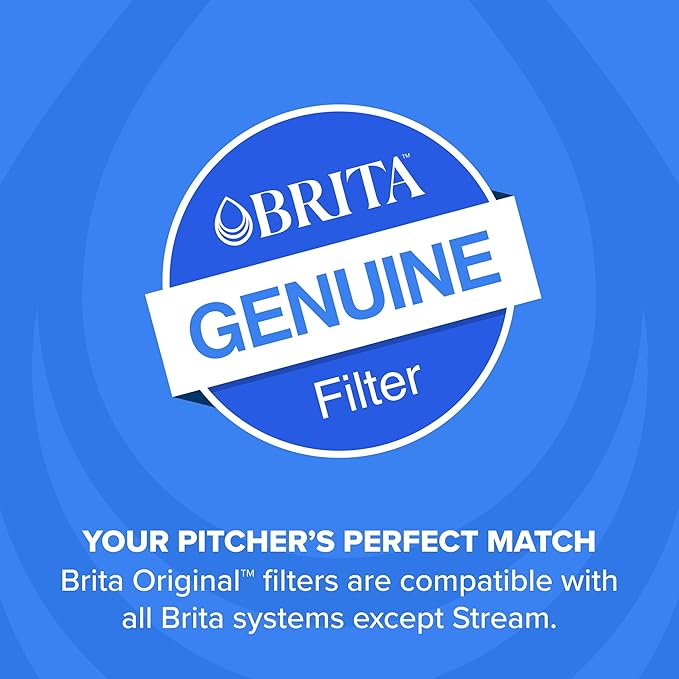 Brita Standard Water Filter for Pitchers and Dispensers, Reduces Copper, Cadmium and Mercury Impurities, Lasts Two Months or 40 Gallons, Includes 6 Filters for Pitchers