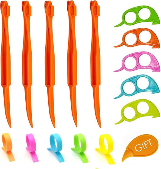 Orange Peeler Set Cosmer Orange Peeler Easy Open Citrus Lemon Citrus Peel Cutter Vegetable Slicer Fruit Tools Kitchen Gadgets (15 Pack Colorful)