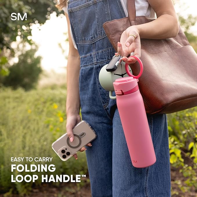 Simple Modern Halloween Mesa Loop Water Bottle with Straw | 24oz Cup Holder Friendly Insulated Stainless Steel Bottles for Travel, Sports and School | Spiderwebs