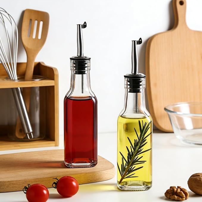 6oz Oil Dispenser for Kitchen with Stainless Steel Pourer Spouts,8 Pack Olive Oil Dispenser Bottle,Olive Oil Dispenser