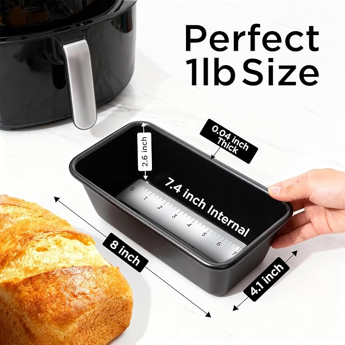 Wrenbury Non Stick Loaf Pan Set, 8 x 4 inch / 9.5 x 5.75 Inch, High Performance Bread Pan, 2-Piece 1lb & 2lb Bread Loaf Pan, Nonstick Carbon Steel Bakeware Baking Pan, Set of 2