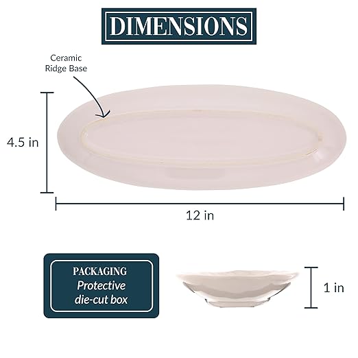 Pavilion Gift Company - Family and Friends Ceramic Tray, Serving Platter, Oval Food Tray, Watercolor Floral/Garden Design, 1 Count, 12 x 4.5 x 1-inch, Multicolor