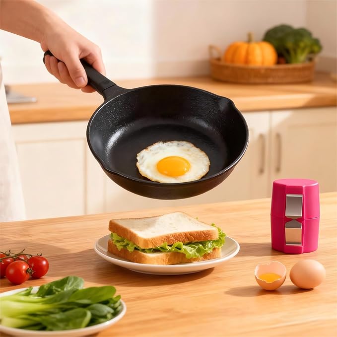 Premium PP Egg Shell Opener & Cracker, Clean Crack Egg Tool with Built-In Separator, Fits Multiple Egg Sizes, Dishwasher Safe Kitchen Gadget for Raw & Soft-Boiled Eggs, Rose Red
