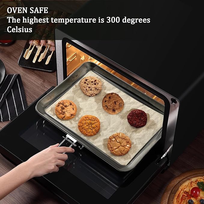 304 Stainless Steel Cookie Sheet, 12.4 * 9.5 Inch Baking Tray, Heat-Resistant Baking Sheet for Professional Kitchens and Home Baking, Silver