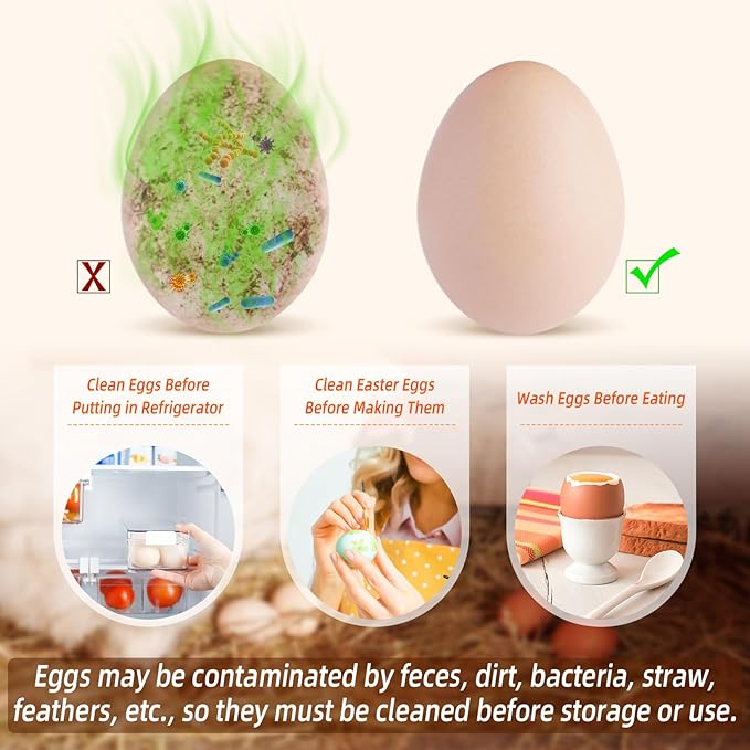 Egg Brush Cleaner, Egg Scrubber Tool for Fresh Eggs, Egg Washer Cleaner Scrubber, Easter Gifts Creative Chicken Shape Egg Wash Brush Silicone Washing Egg Tool - Green