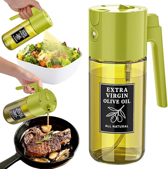 Oil Sprayer for Cooking, Olive Oil Sprayer Bottle with Fine Mist Glass Oil Sprayer for Healthy Meals and Salad Use, Reusable Oil Mister Spray Bottle for Home Kitchen Daily Use, Best Choice