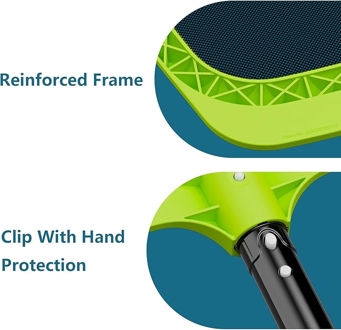 Sepetrel Pool Skimmer Net - Professional Heavy Duty Reinforced Frame Nylon Flat Leaf Rake Net,for Spa Pond Swimming Pool, Cleaning Supplies and Accessories, (Pole Not Included)