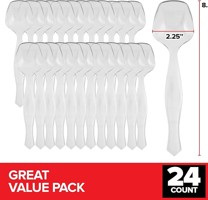 24 Count Clear Plastic Utensils for Catering, Weddings, Holidays, Buffet and Party Use – Stock Your Home