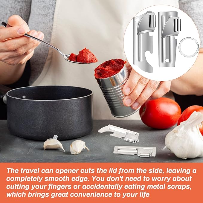 12 Pieces Military Style Can Openers with Key Rings, Anglecai P-51 and P-57 Camping Can Openers Stainless Steel Army Survival Can Opener Portable for Traveling