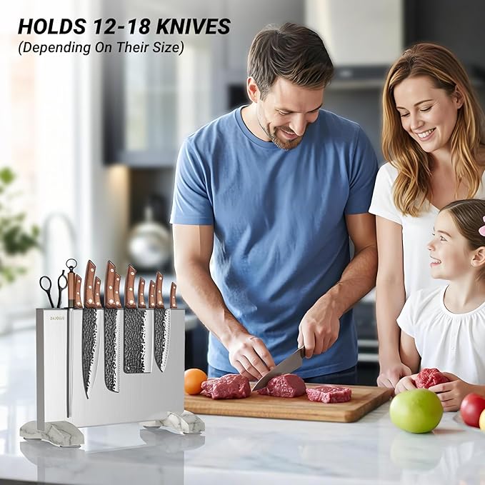 Magnetic Knife Holder, Magnetic Knife Block without Knives, Strong Double Sided Magnet Knife Storage Strip for Kitchen Counter