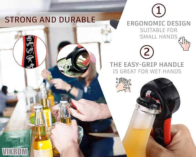3 Pcs Rubber Jar Opener Grippers Tools for Seniors - Rubber Jar Opener Gripper Pad and 2 Openers for Seniors with Weak Hands, Ergonomic Handle, Easy to Use, Fits Up to 2.7 Inch Caps, Mothers Day Gift