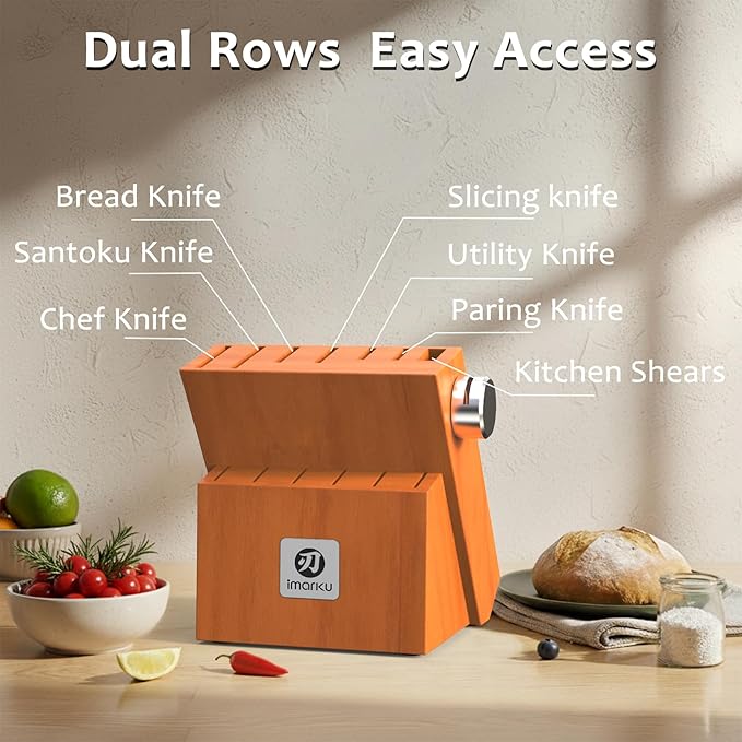 imarku Knife Set, 14 Piece Premium Japanese High-Carbon Stainless Steel Knife Block Set, Ultra-Sharp Kitchen Knife Set with Sharpener, Ideal Home Cooking Gift for Women