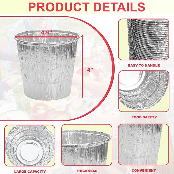 30 Pack BAC407 Grease Bucket Liner for Traeger Ironwood 885/650 Drip tray, Traeger Pro 780/575 Grill Drip Tray Liner Accessories, Traeger Drip Tray Liner 20/22/34 Series Grill Accessories, 4.9" x 4"