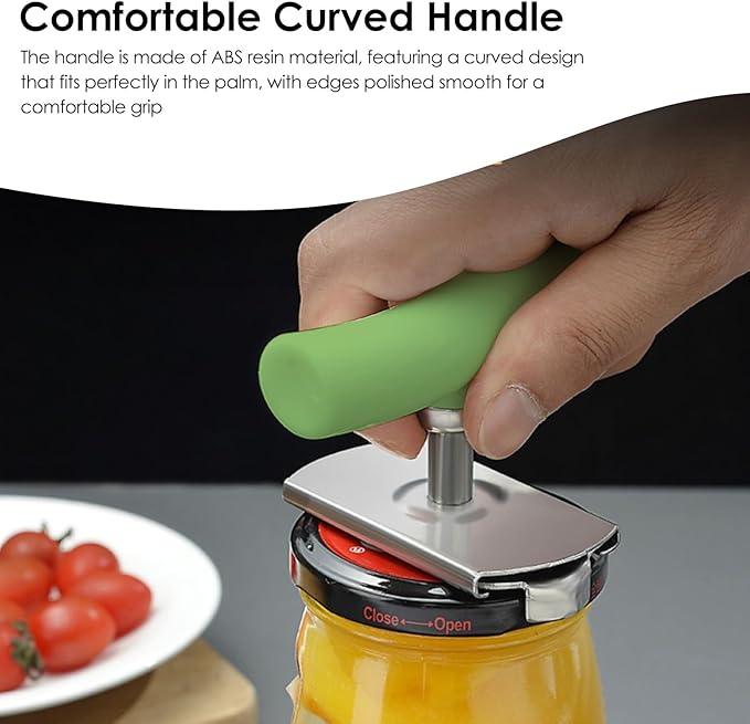 Cap Crack Opener, Adjustable Stainless Steel Twist Lid Opener, Mutil Lid Opener, Non-slip Ergonomic Grip Bottle Opener for Weak Hands