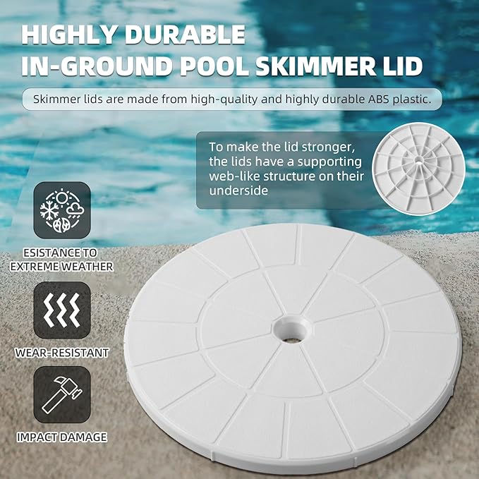 TonGass 9 1/8" Skimmer Valve Lids Perfect Replacement Part for 9" Pool & Spa Lids Highly Durable Pool Skimmer Cover with UV Inhibitors