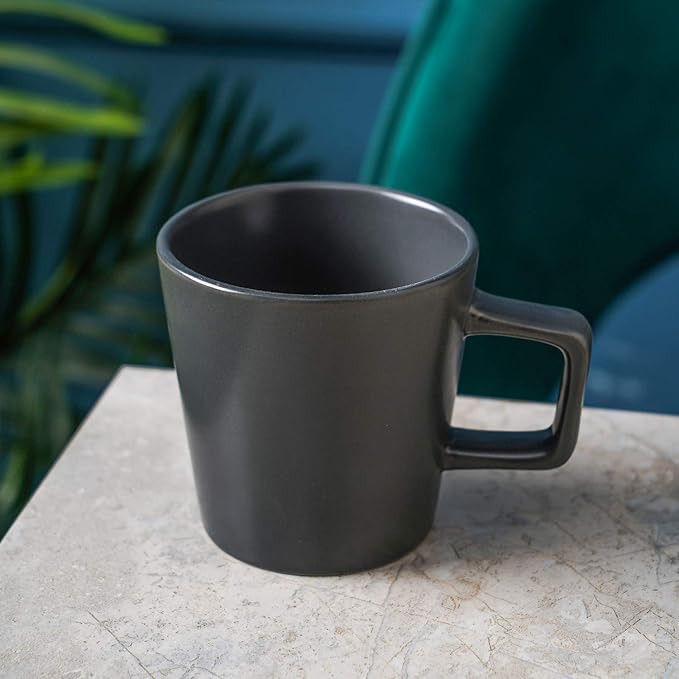 Stone Lain Stoneware Coupe - Celina Mugs Set, 4-Piece, Grey Matte