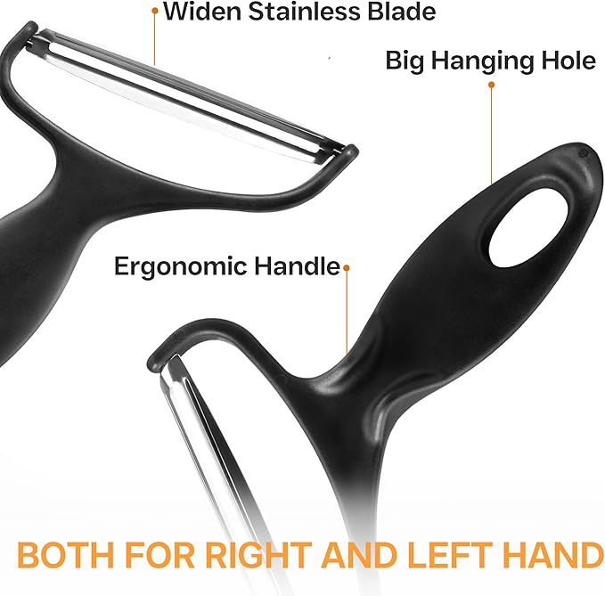 Vegetable Peeler Large Peelers for Kitchen, Y Wide Veggie Shredder for Cabbage Lettuce Julienne, Swivel Stainless Steel Blades Big Size