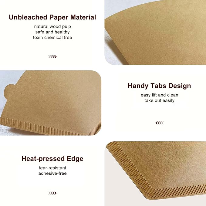 Coffee Filters #4, 200 Count Cone Paper Coffee Filter 8-12 Cup, Unbleached Natural Disposable No 4 Filters Fits for Pour Over, Drip Coffee Maker Suitable for Home, Shop Commercial (Brown)