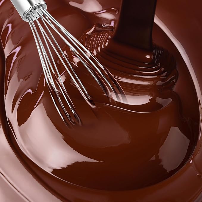 Stainless Steel Whisk Professional Whisk for Kitchen Cooking Ergonomic Handle Dishwasher Safe Perfect for Blending, Whisking, Baking, Beating (8 inches Silver)